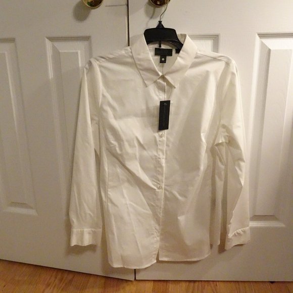 Worthington Tops - Women's Petite White Stretch Worthington Blouse Size 12P NWT